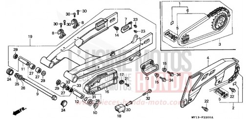 SWINGARM/CHAIN CASE XRV750T de 1996